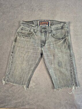 Levi's 511 Cut-Off Denim Shorts Faded Black Gray Raw Hem Size W30
